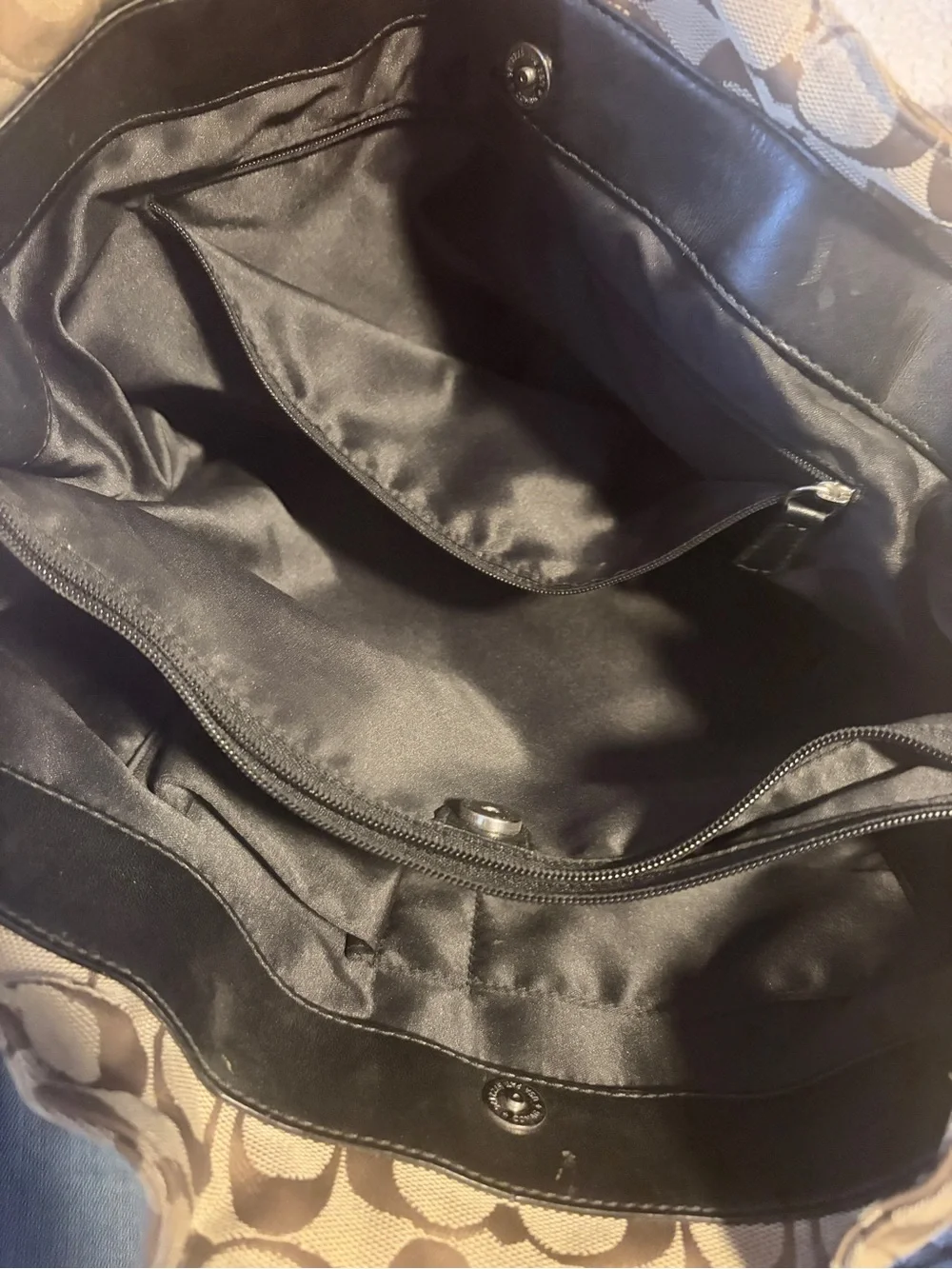 Coach Signature Penelope Canvas Tote in Khaki and Brown